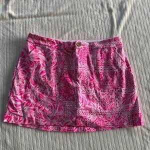 Lilly Pulitzer Pink and White Patterned Mini Skirt